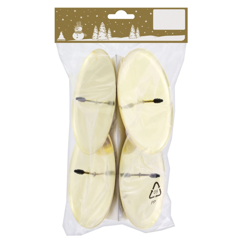 Kovový svícen kulatý, zlatý, pr, 10 cm, 4 ks