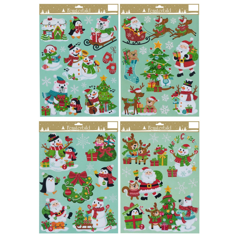 Obrázek na okno vánoční, různé druhy