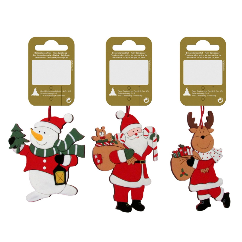 GEROMA Vánoční ozdoby dřevěná různé druhy 9 cm, 1 ks