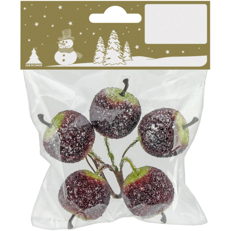 Jablka s drátem s cukrovým potahem červeno-zelené