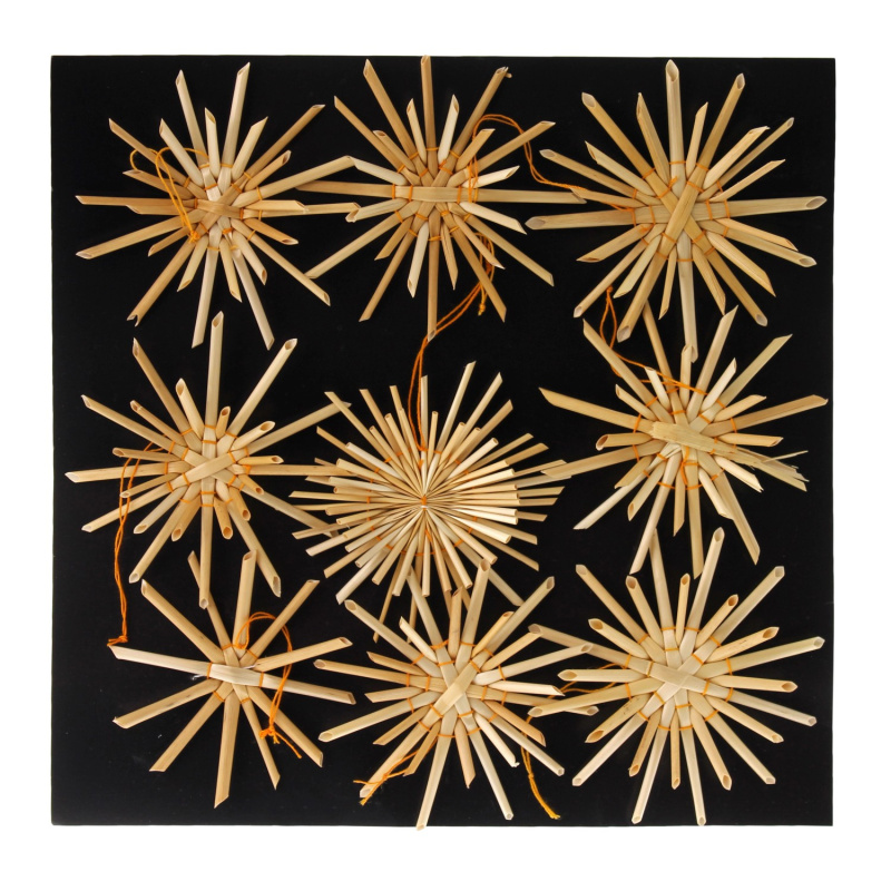 GEROMA Slaměné vánoční ozdoby pr. 9 cm, 9 ks