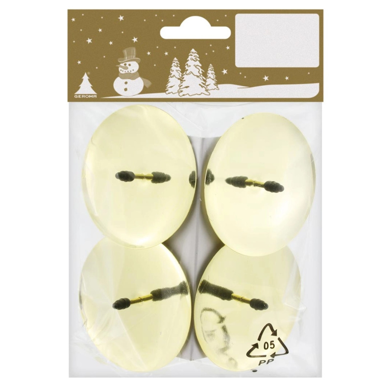 Kovový svícen s odkapávací miskou, zlatý, pr. 6 cm, 4 ks