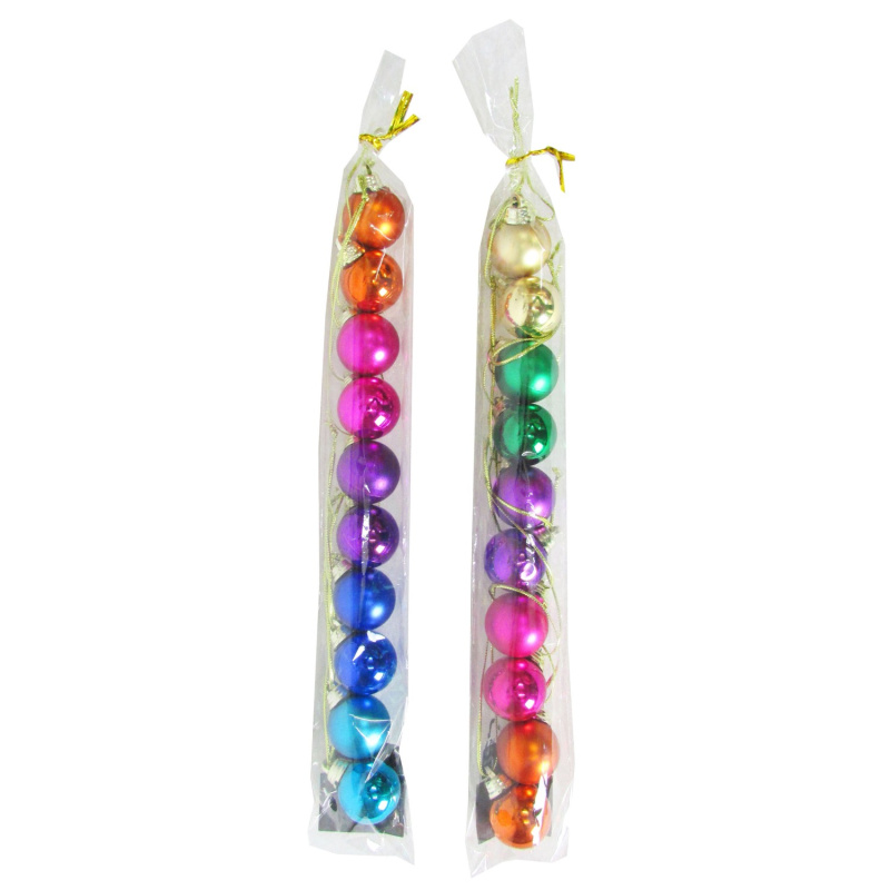 GEROMA Plastová vánoční ozdoba koule různé barvy 2,5 cm, 10 ks