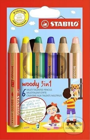 Pastelky Woody 3 in 1 6 barev Stabilo
