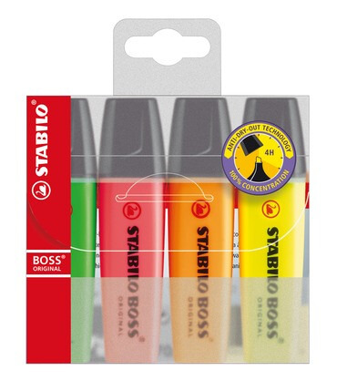 Zvýrazňovač BOSS ORIGINAL souprava 4 ks Stabilo