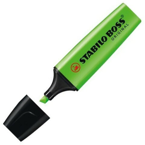 Zvýrazňovač BOSS ORIGINAL zelená Stabilo