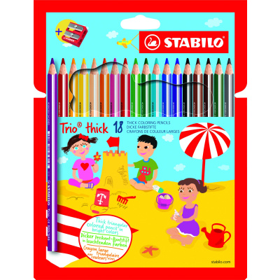 STABILO Trio thick sada 18 pastelek s ořezávátkem