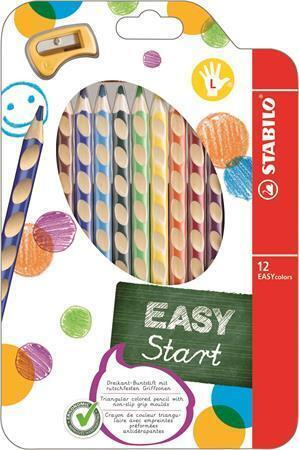 STABILO EASYstart sada 12 pastelek pro leváky s ořezávátkem