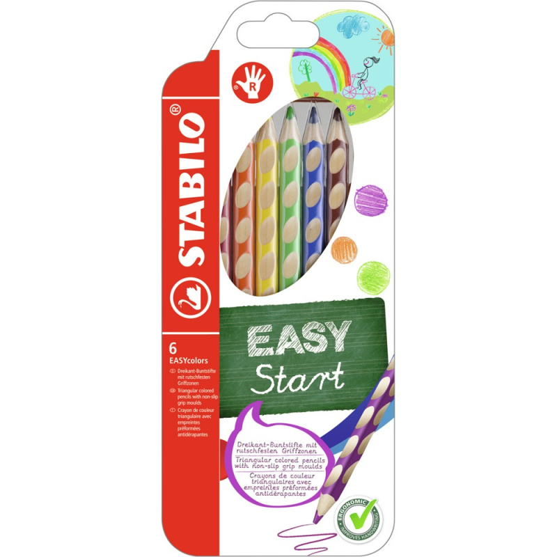 Pastelky EASYcolors pravák 6 barev Stabilo