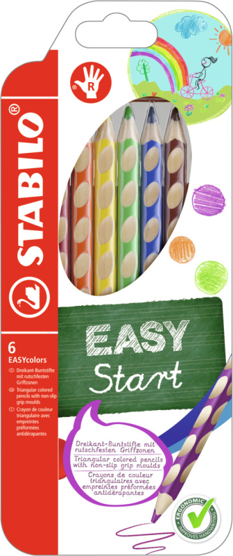 Pastelky EASYcolors pravák 6 barev Stabilo