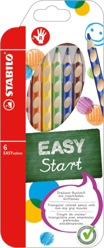 Pastelky EASYcolors pravák 6 barev Stabilo