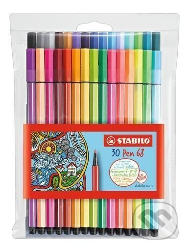 Fixa STABILO Pen 68 sada 24+6 ks neonové v puzdre