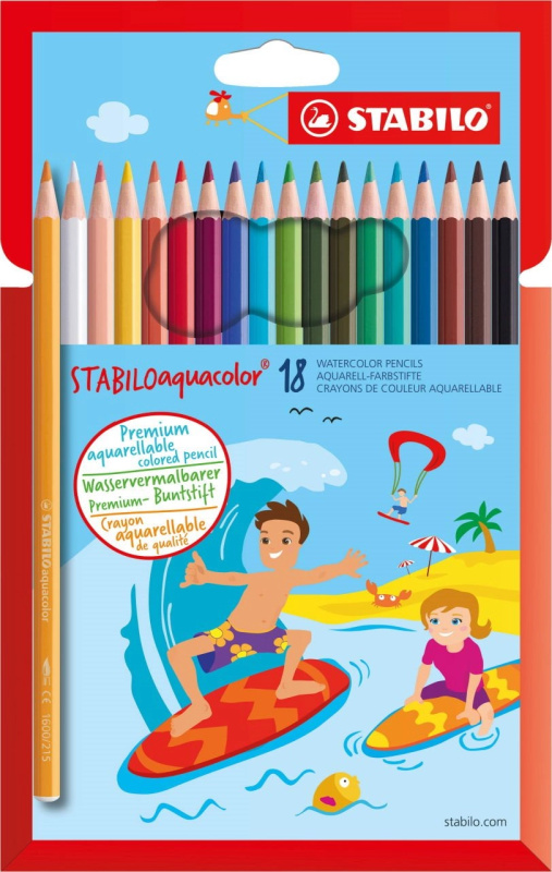Sada akvarelových pastelek STABILO Aquacolor 18 ks