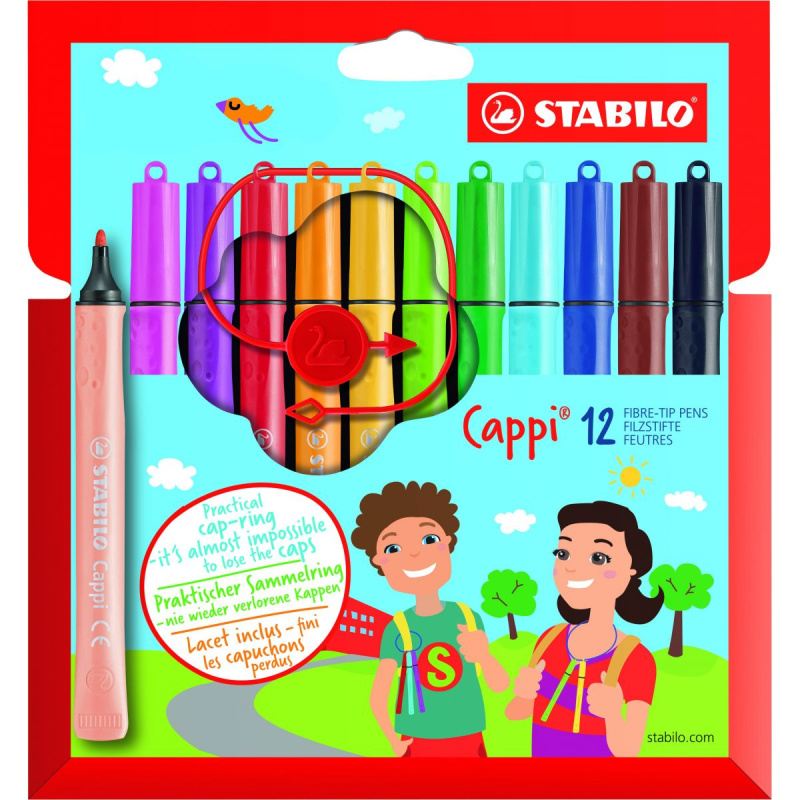 STABILO Cappi Vláknový fix - sada 12 barev