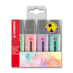 Zvýrazňovač BOSS ORIGINAL Pastel souprava B 4 ks Stabilo