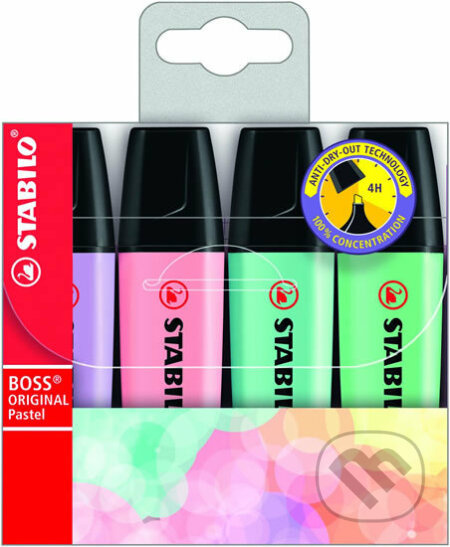 Zvýrazňovač BOSS ORIGINAL Pastel souprava B 4 ks Stabilo