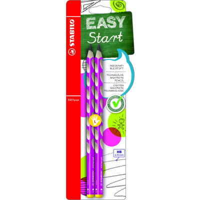 STABILO B-49823-5 EASYgraph Ergonomická grafitová tužka pro leváky růžová 2 ks HB