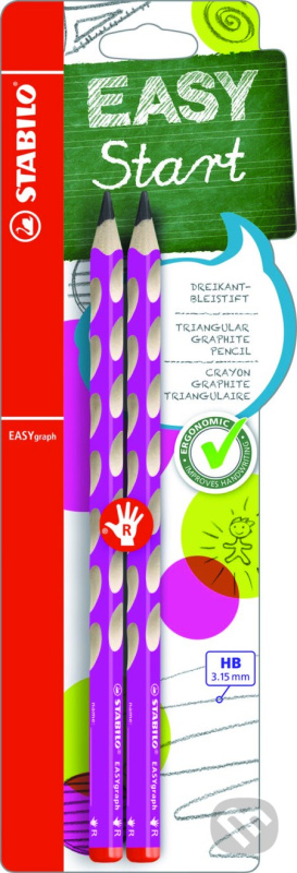 Stabilo EASYgraph Tužka růžová pro leváky, blistr 2ks