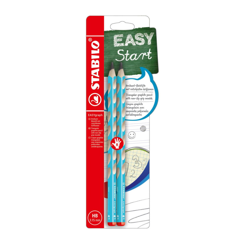Stabilo EasyGraph Tužka pro praváky blistr 2ks modrá
