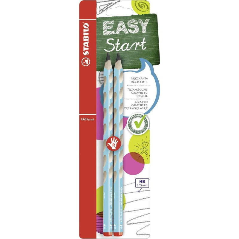 Stabilo EasyGraph Tužka pro praváky blistr 2ks modrá