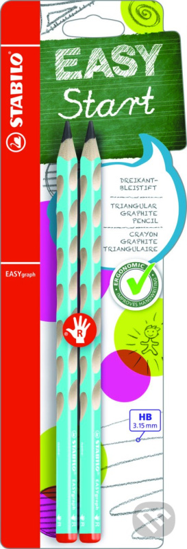 Stabilo EasyGraph Tužka pro praváky blistr 2ks modrá