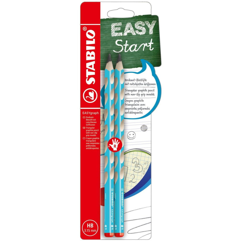 Stabilo EasyGraph Tužka pro praváky blistr 2ks modrá