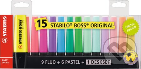 Zvýrazňovač Stabilo Boss Original, sada 15 barev