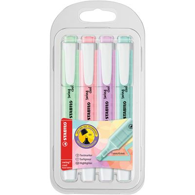 Stabilo Zvýrazňovač swing cool PASTEL sada 4ks