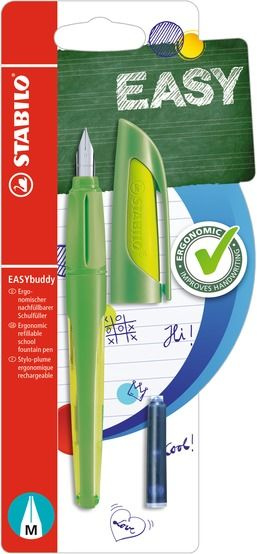 STABILO EASYbuddy Ergonomické školní plnicí pero - zelená/limetka, blistr