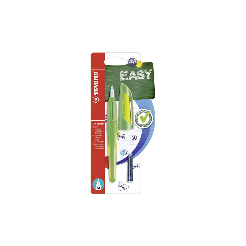 STABILO EASYbuddy Ergonomické školní plnicí pero - zelená/limetka, blistr