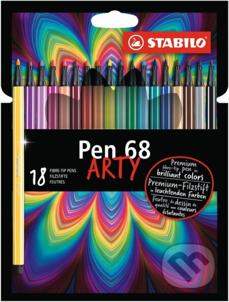 Stabilo Liner Pen 68 BRUSH ARTY sada 18 barev