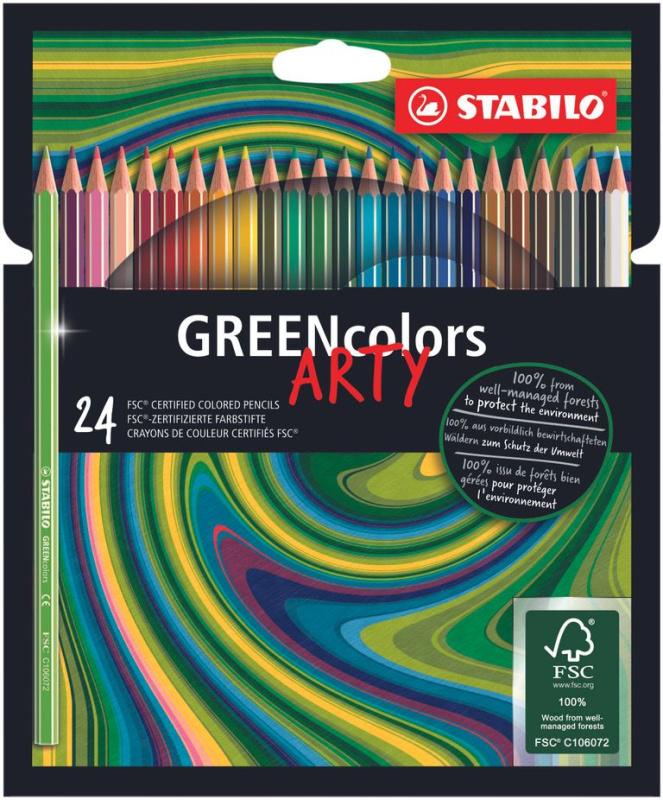 Pastelky Stabilo GREENcolors - pouzdro "ARTY", 24 barev