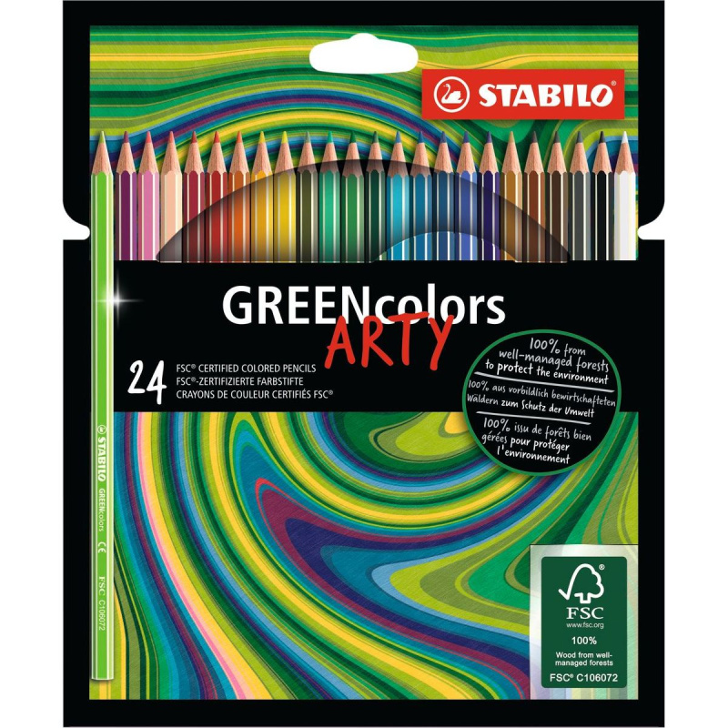 Pastelky Stabilo GREENcolors - pouzdro "ARTY", 24 barev