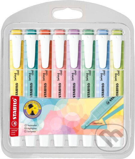 Zvýrazňovač STABILO swing cool Pastel, sada 8 ks