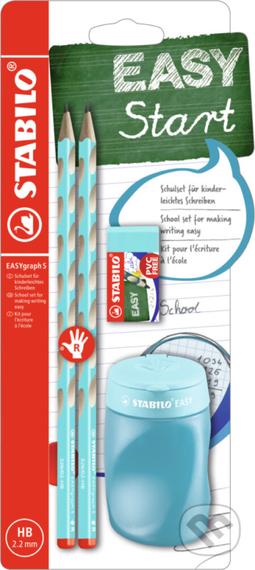 STABILO EASYgraph S v modrej farbe (Školský set pre pravákov)