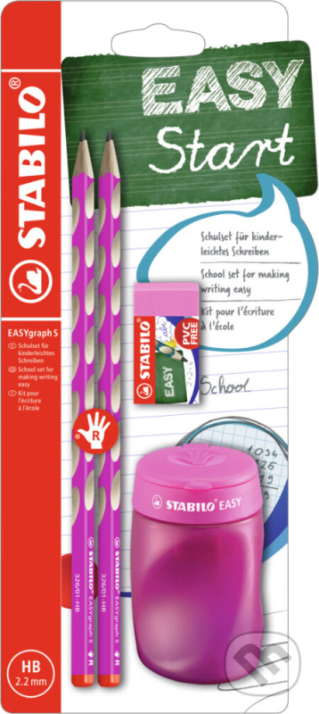 Stabilo EASYgraph pro praváky růžový set