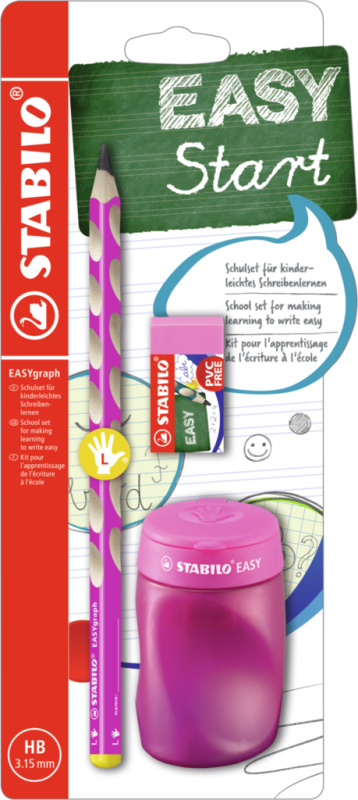STABILO EASYgraph v ružovej farbe L (Školský set pre ľavákov)