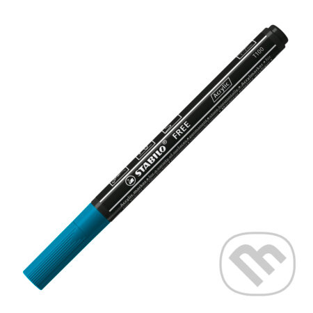 STABILO FREE Acrylic - T100 Okrúhly hrot 1-2mm - modrozelená