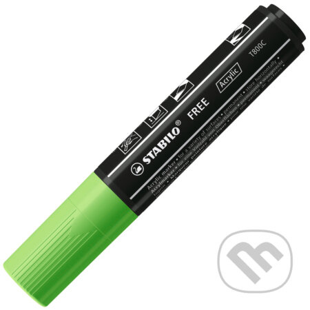 STABILO FREE Acrylic - T800C Klinový hrot 4-10mm - svetlozelená
