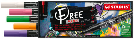 STABILO FREE Acrylic - T100 Okrúhly hrot 1-2mm - Spring