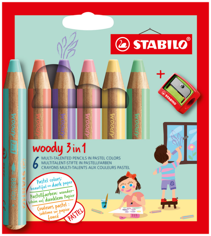 Pastelka Stabilo Woody 3 in 1 Pastel 6 barev Stabilo