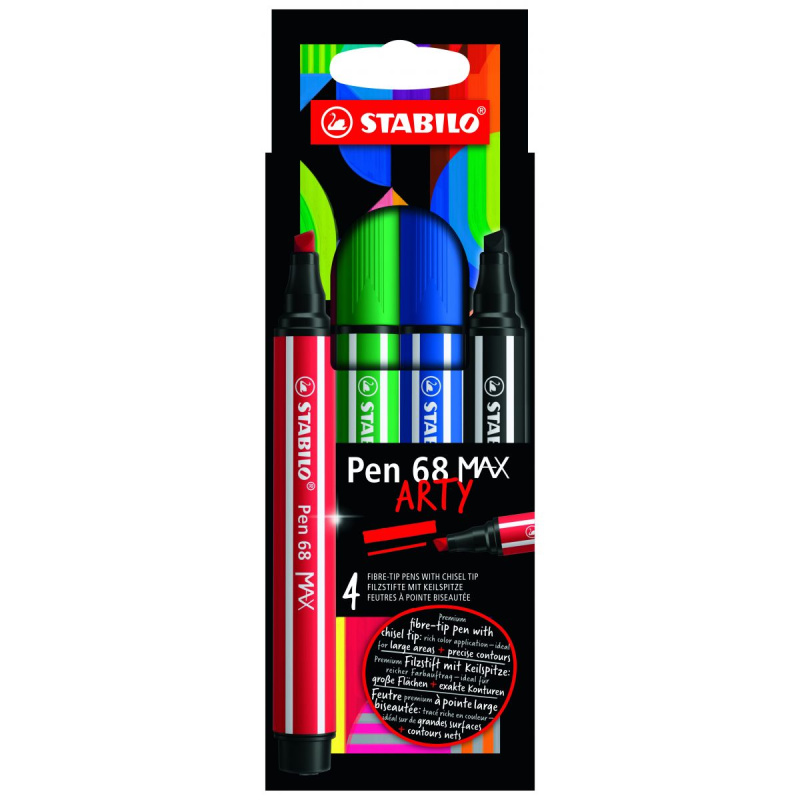 Fixy Stabilo Pen 68 MAX "ARTY"- sada 4 barev