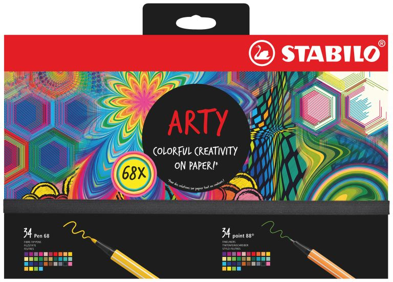 Kreatívna sada STABILO ARTY – 68 ks (Jemné linery a prémiové vláknové fixy)