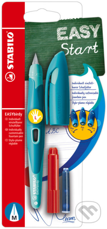 Ergonomické školské plniace pero pre ľavákov so štandardným hrotom M - zelená