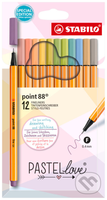 Jemný liner - STABILO point 88 - Pastellove - 12 ks