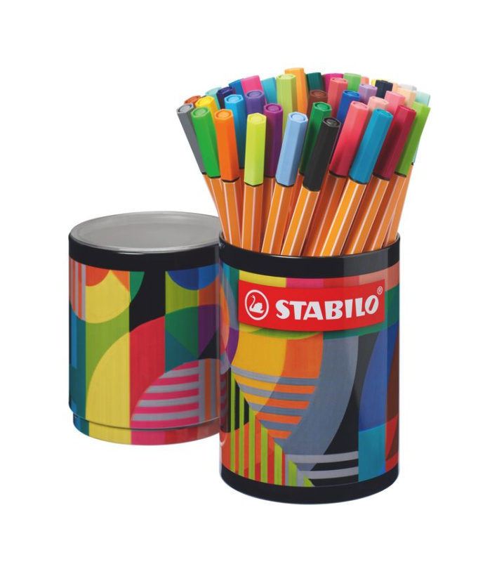 Jemný liner - STABILO point 88 - ARTY - 45 ks plechová dóza