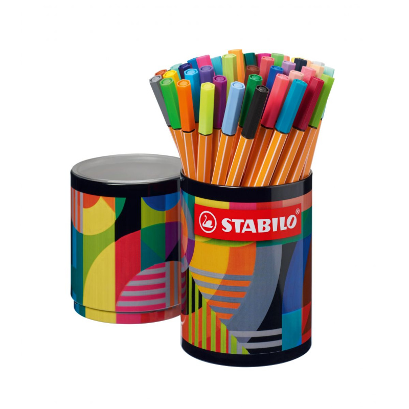 Jemný liner - STABILO point 88 - ARTY - 45 ks plechová dóza
