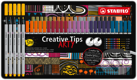 Kreatívny set - STABILO Creative Tips - ARTY - 50 ks sada v plechu