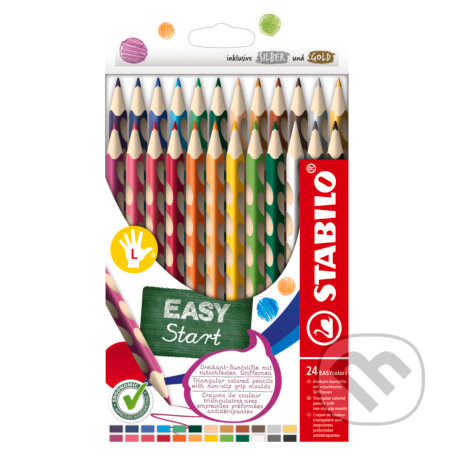 Ergonomické farbičky pre ľavákov- STABILO EASYcolors - 24 ks sada
