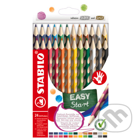 Ergonomické farbičky pre pravákov - STABILO EASYcolors - 24 ks sada